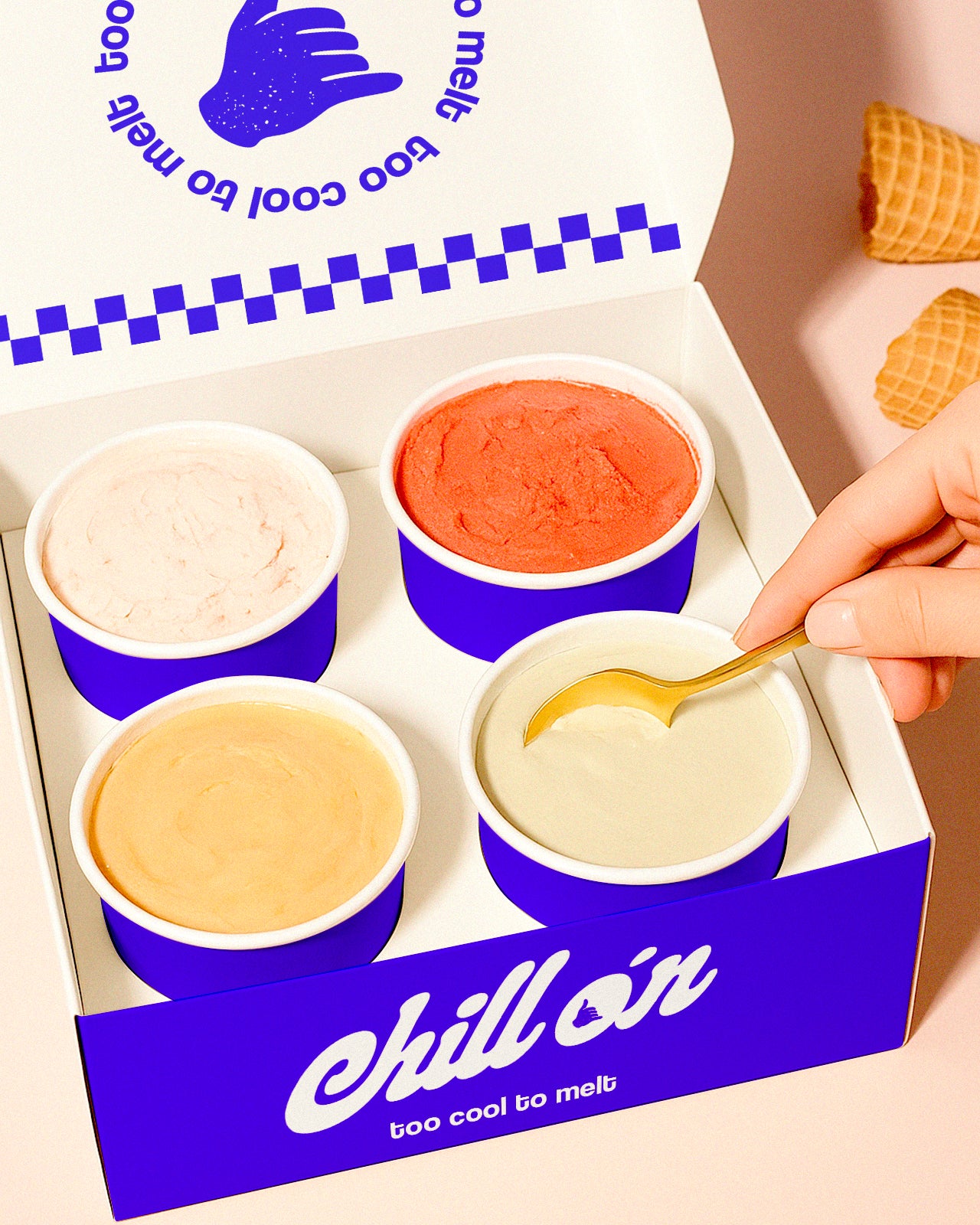 Naming and design for Chillon Ice Cream brand in Miami
