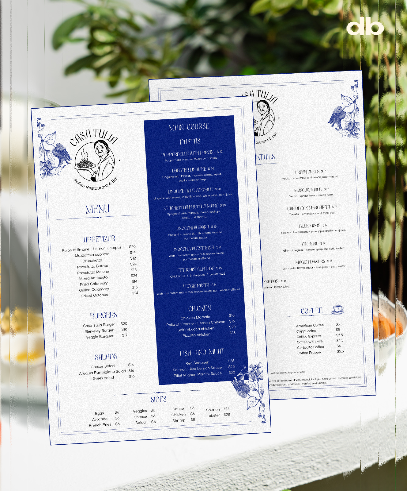 Branding and social media content for fine dining Italian restaurant Casa Tulia