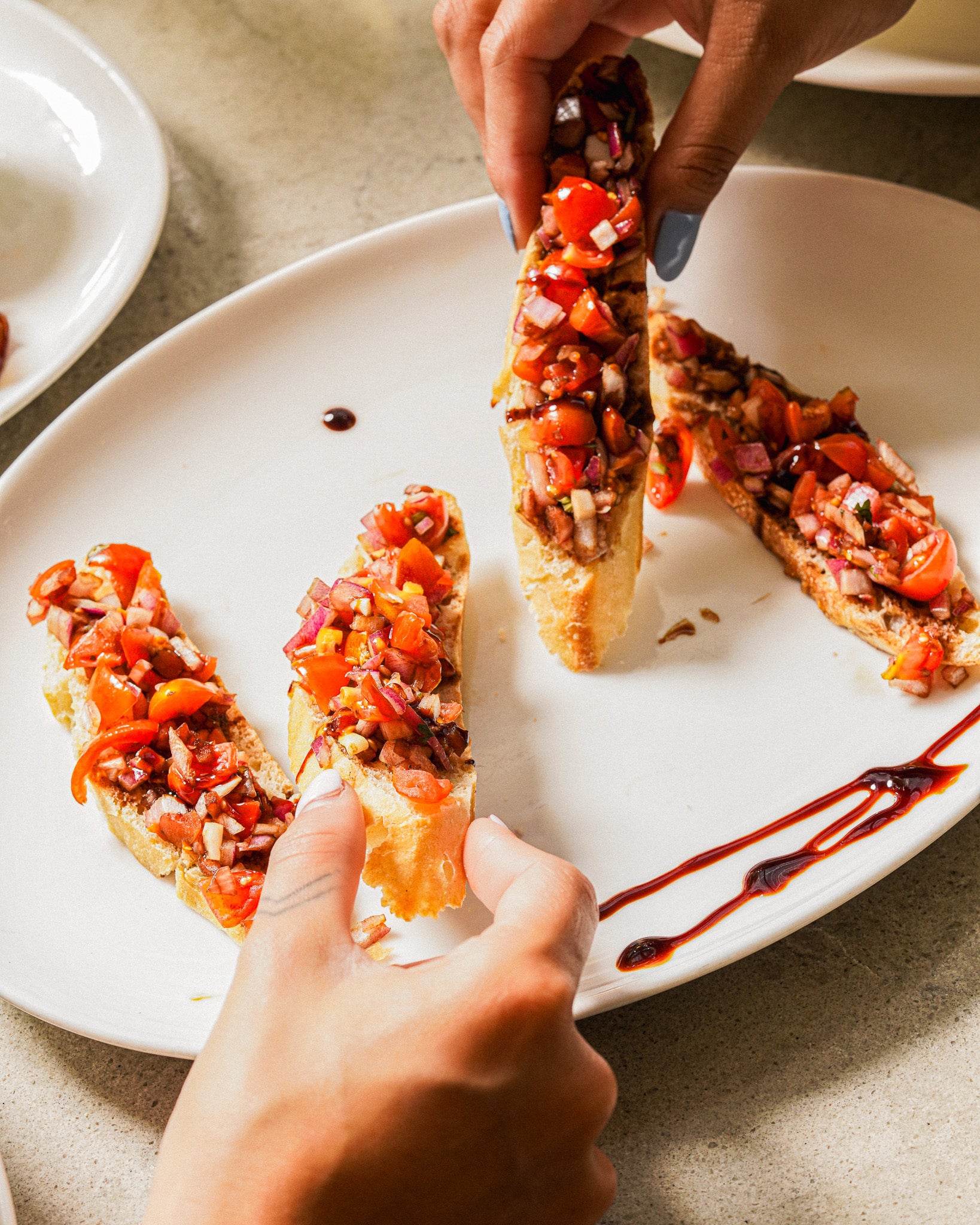 Professional food photography capturing vibrant Italian cuisine at Casa Tulia