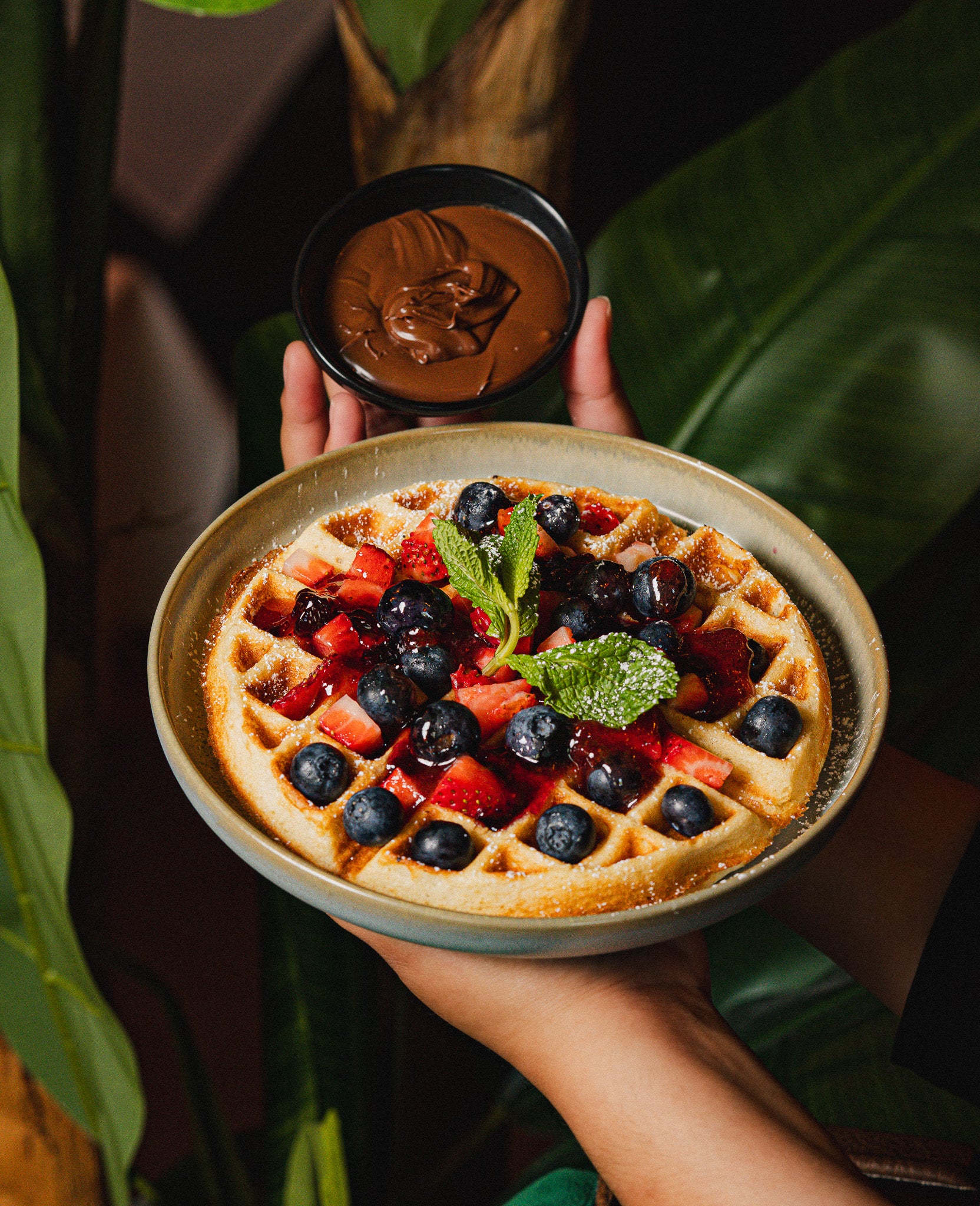Refined brunch table setup with elegant plating at Casa Matilda