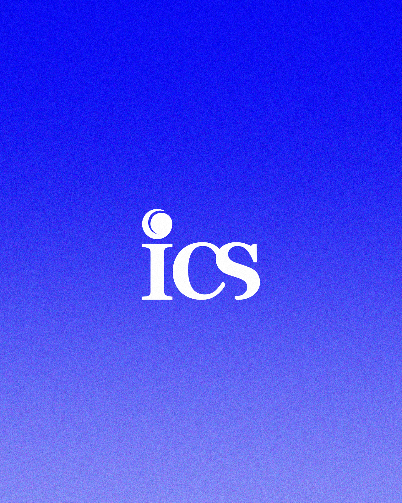 ICS updated logo on blue background after 2025 brand refresh