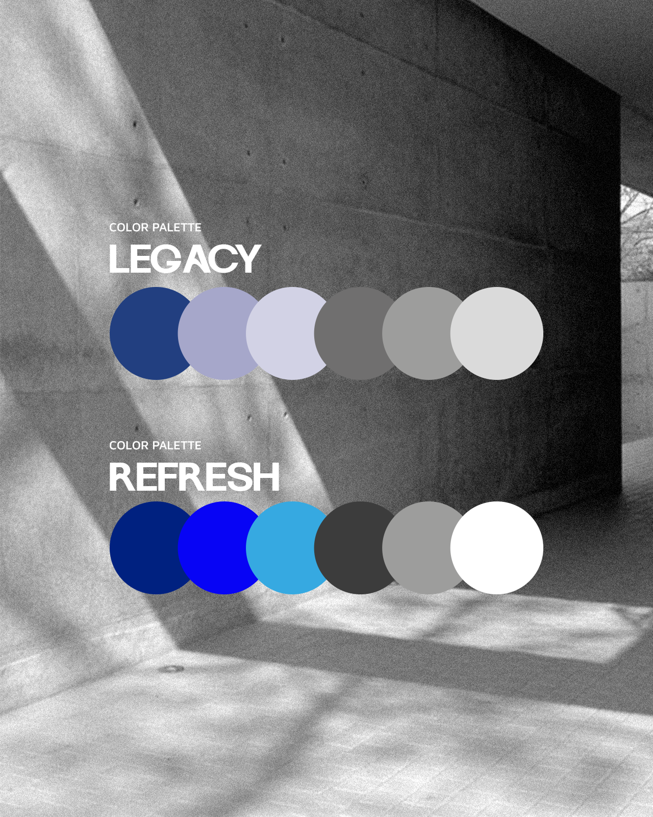 Close-up of ICS refreshed color palette and typography guidelines