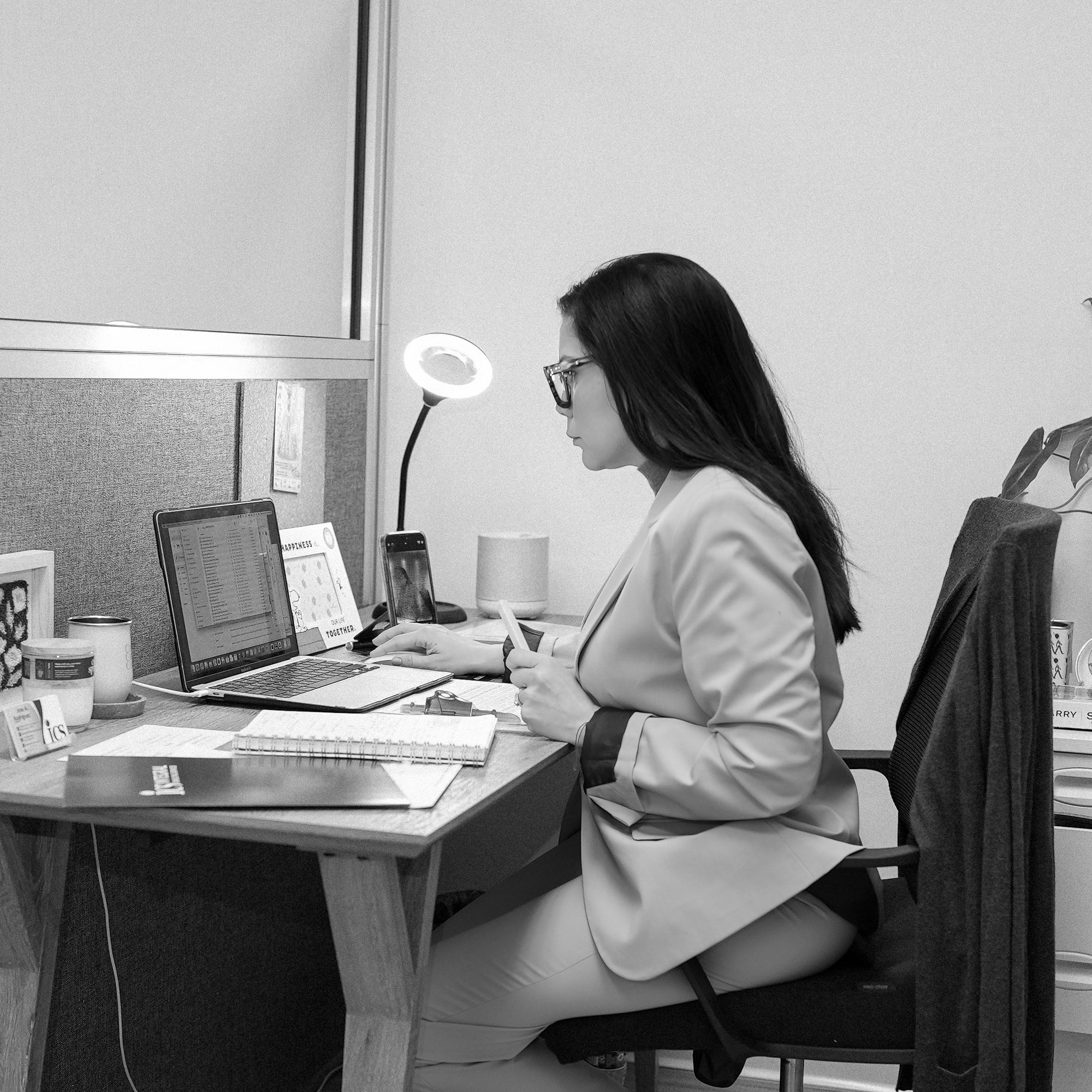 Team working on ICS brand refresh, applying new brand assets
