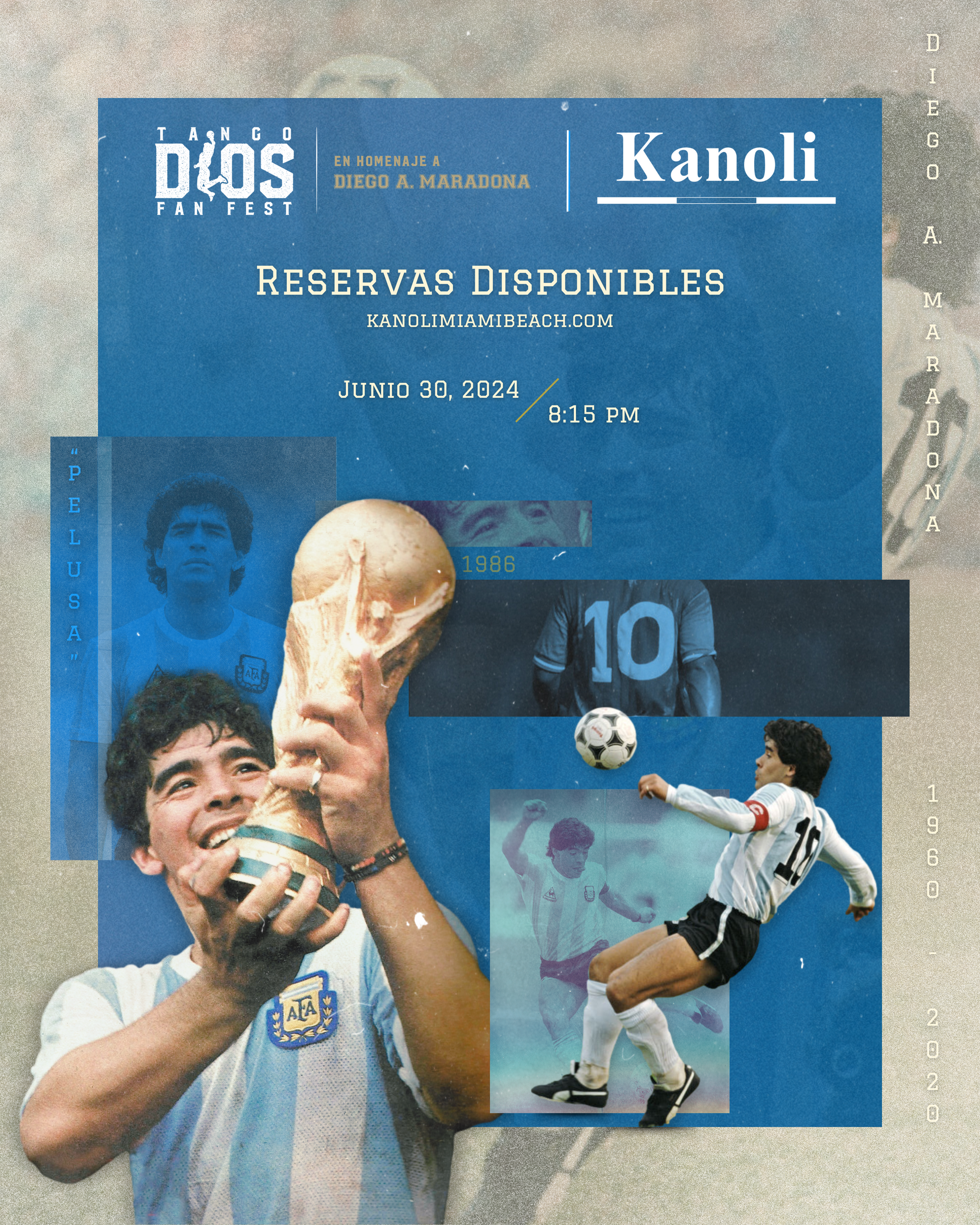 Poster design for Tango D10S event at Kanoli restaurant in Miami by disturbance brands.